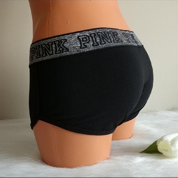 Size L🌺PINK VICTORIA'S SECRET LOGO BOYSHORT.nwt - Picture 2 of 3